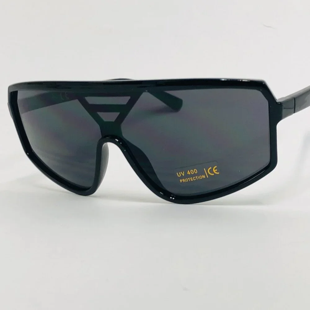 Men Sports Sunglasses Fashion Designer Retro Black‎ Lens Outdoor Driving Large